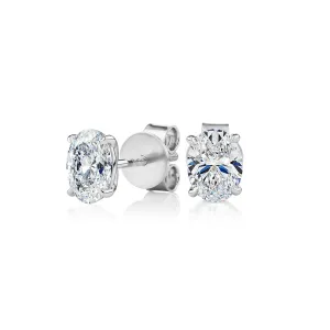 Premium Certified Lab-Grown Diamond, 1.40 carat TW oval stud earrings in 18 carat white gold