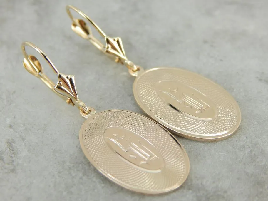 Pretty Antique Gold Cufflink Earrings