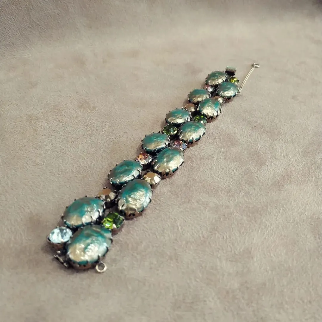Regency Vintage bracelet in Green with double width