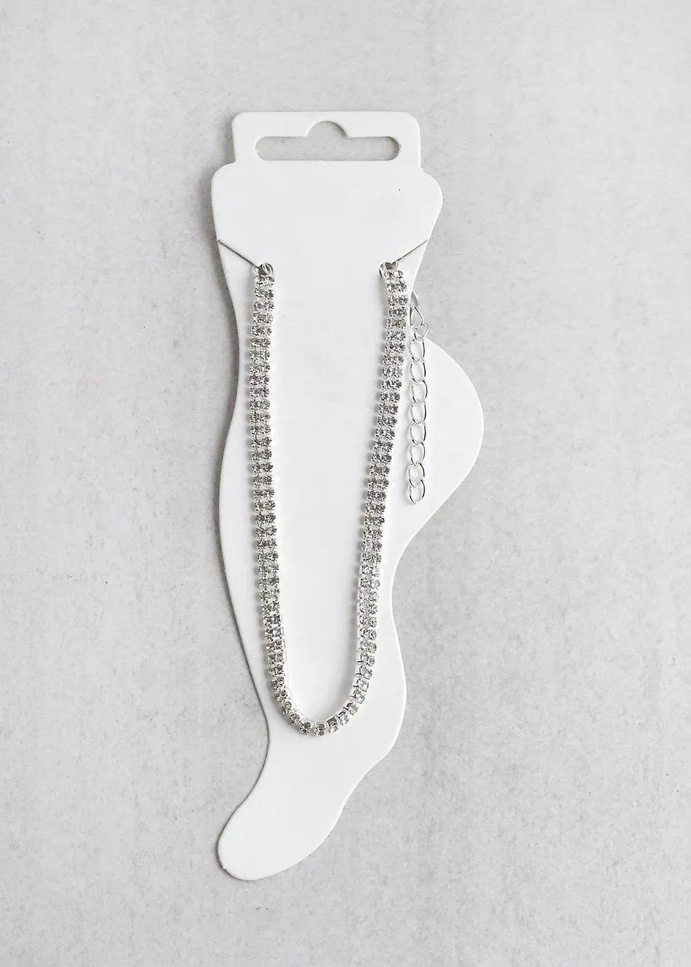 Rhinestoned Double Row Anklet