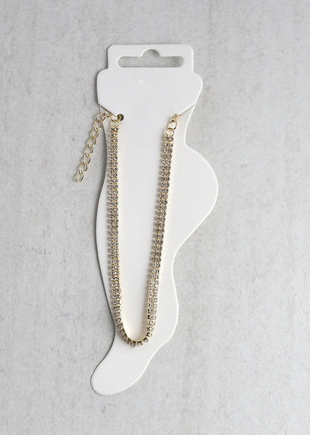Rhinestoned Double Row Anklet