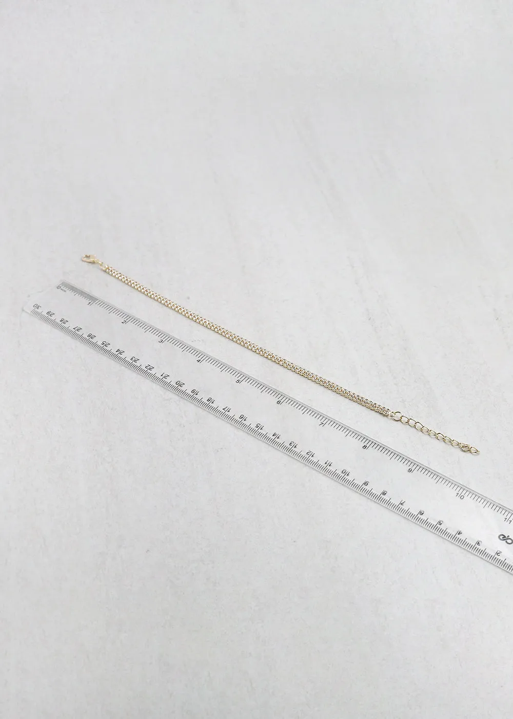 Rhinestoned Double Row Anklet