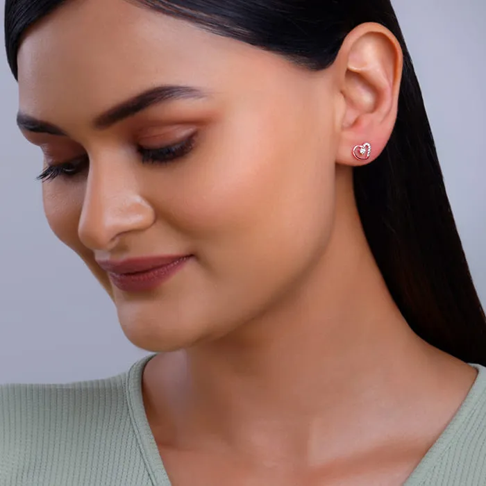 Rose Gold Beautiful Heart Earrings