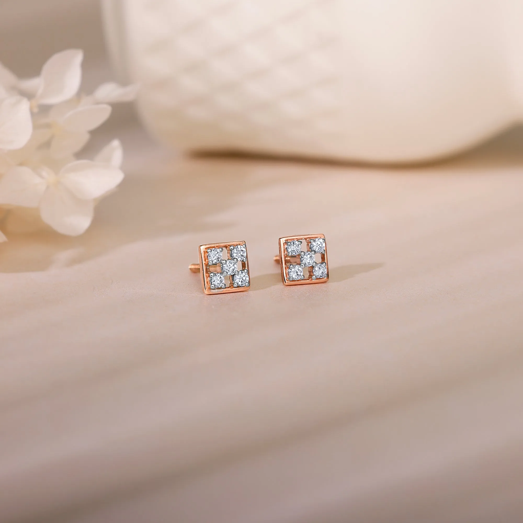 Rose Gold Blissful Moments Diamond Studs