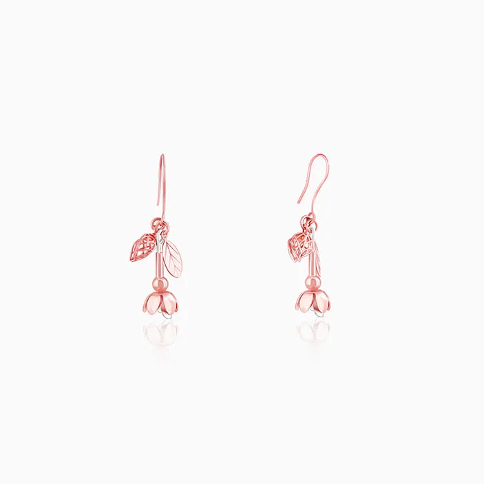 Rose Gold Blooming Brahma Earrings