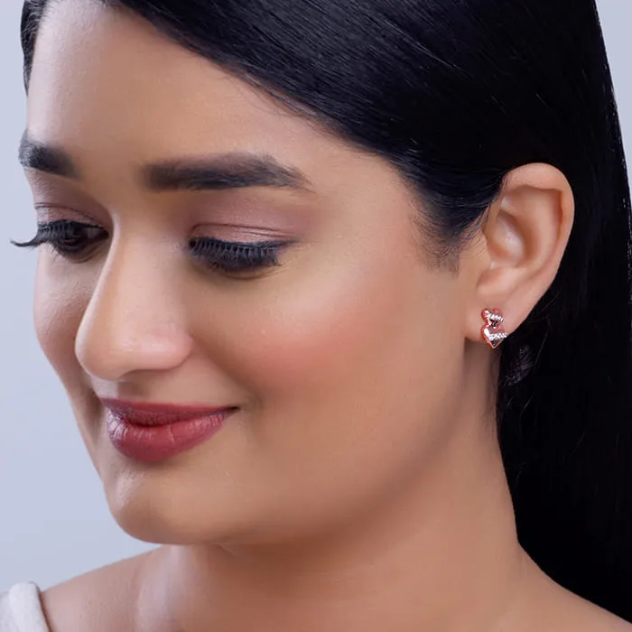 Rose Gold Cherished Sparkle Stud Earrings