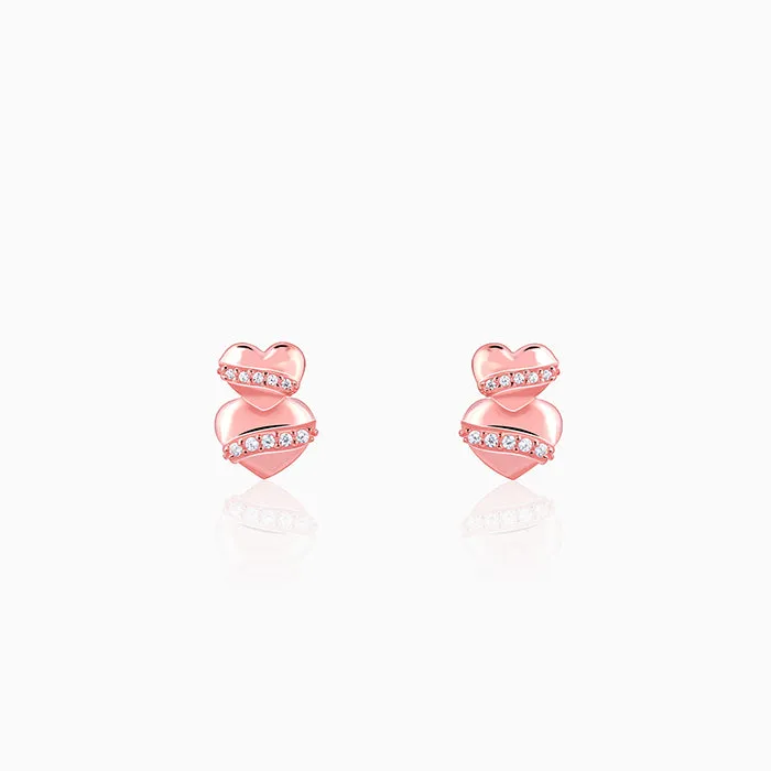 Rose Gold Cherished Sparkle Stud Earrings