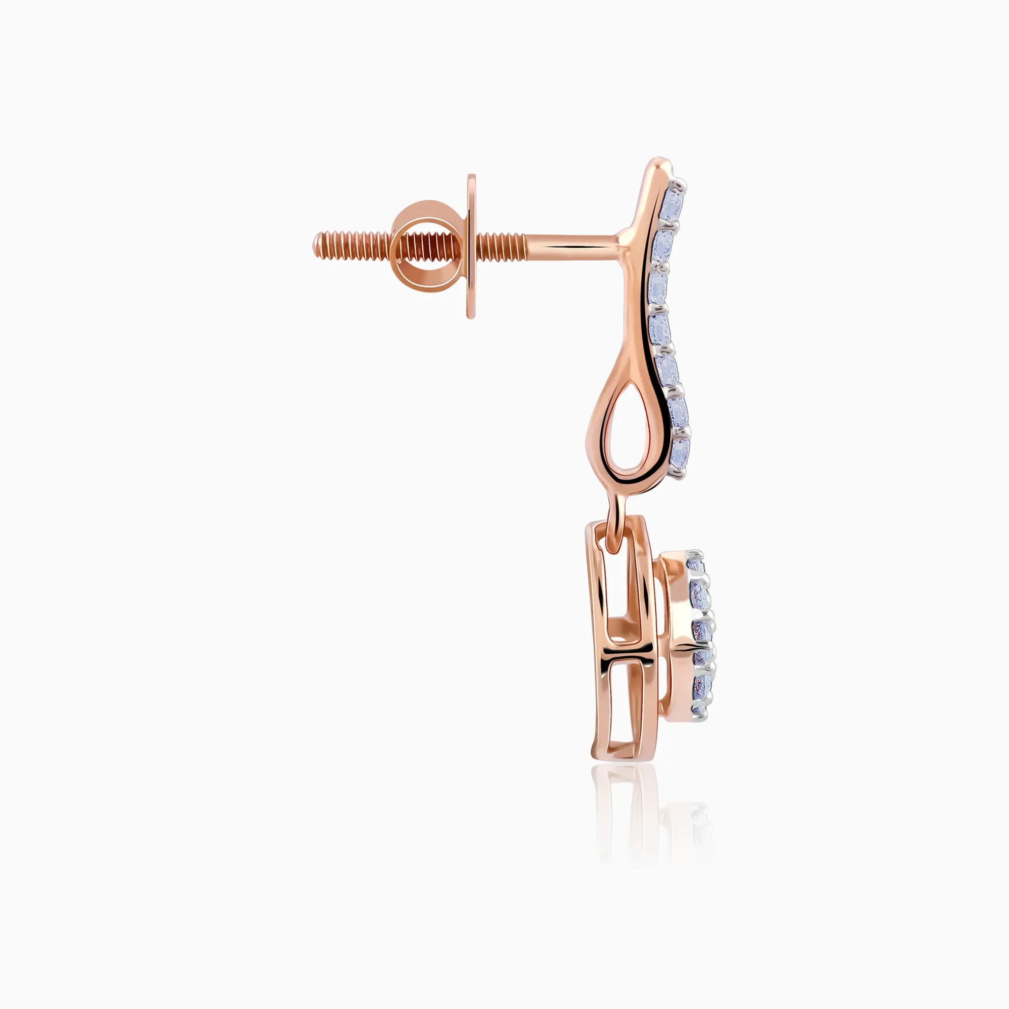 Rose Gold Delicate Shine Diamond Earrings