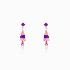 Rose Gold Dream Tower Teardrop Earrings