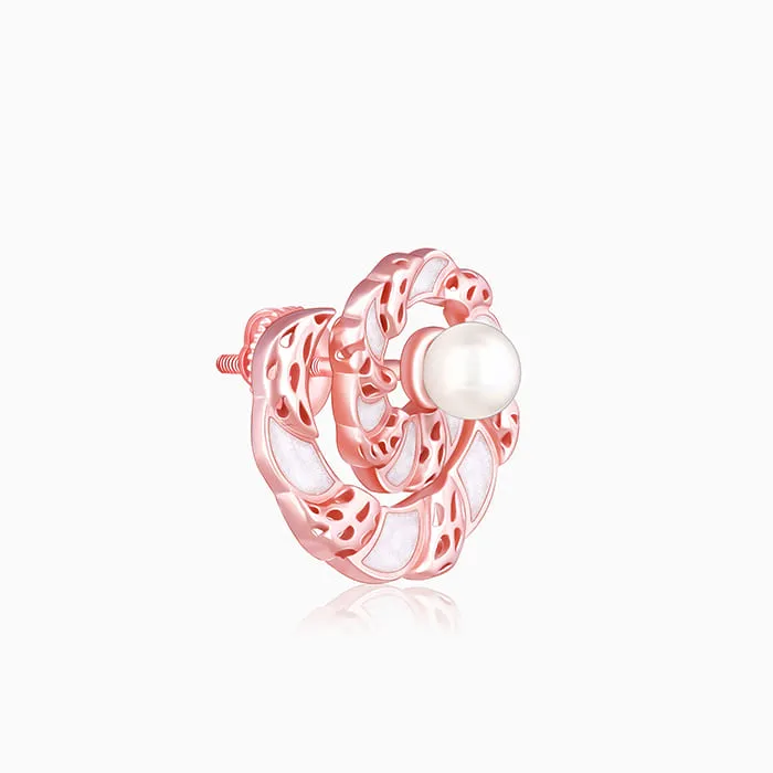 Rose Gold Elegant Swirl Earrings