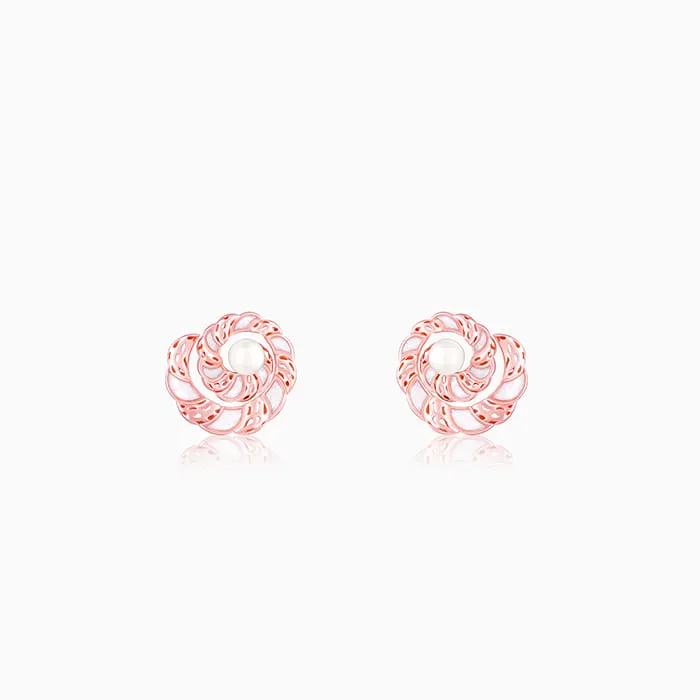 Rose Gold Elegant Swirl Earrings