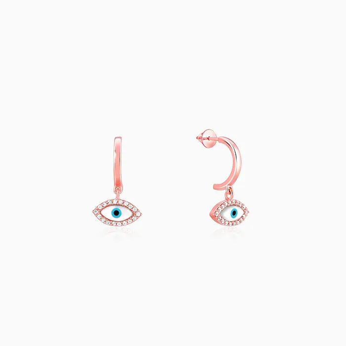 Rose Gold Evil Eye Earrings