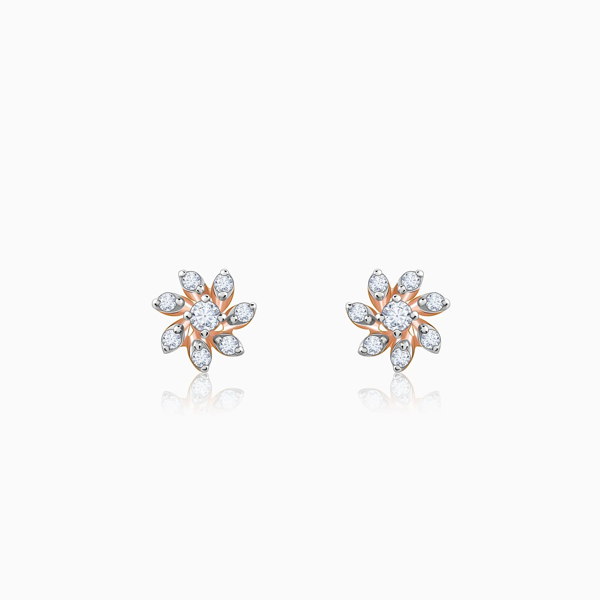 Rose Gold Floral Musings Diamond Studs