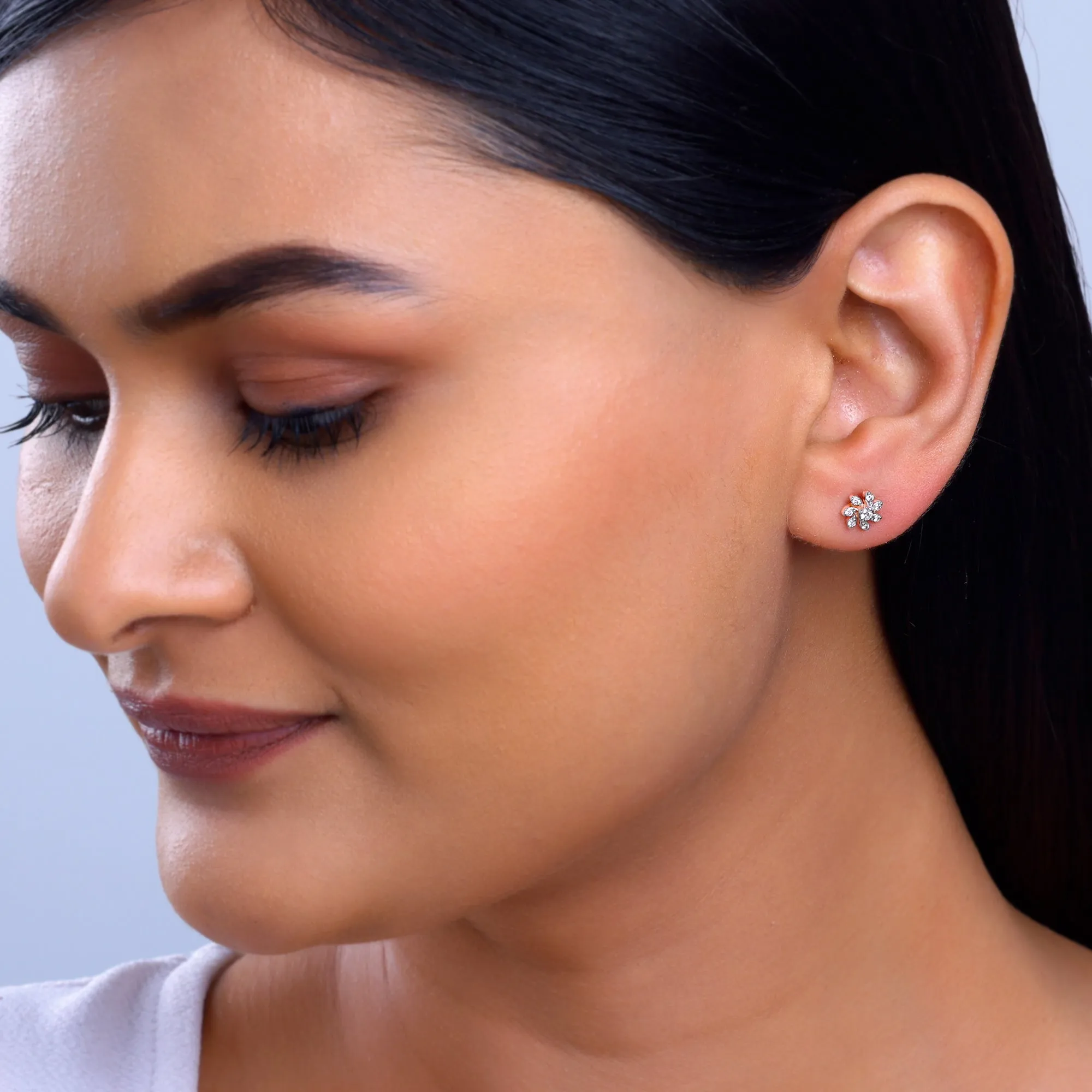 Rose Gold Floral Musings Diamond Studs