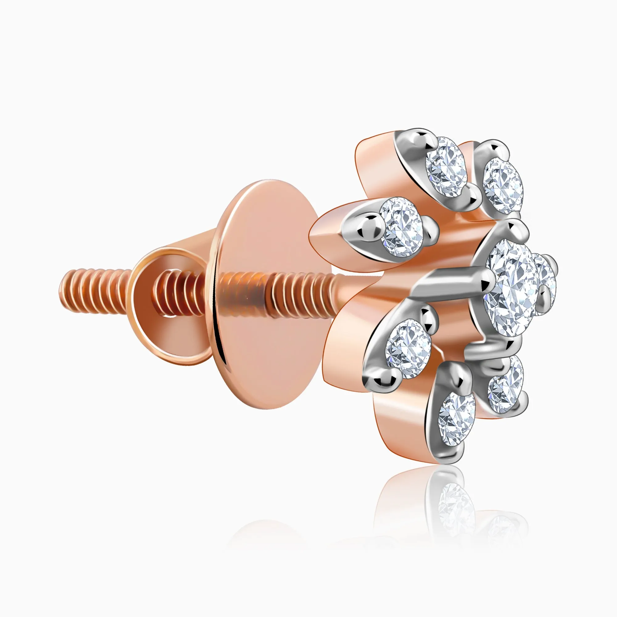 Rose Gold Floral Musings Diamond Studs