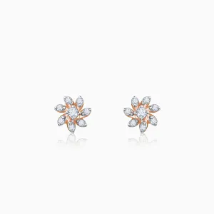 Rose Gold Floral Musings Diamond Studs