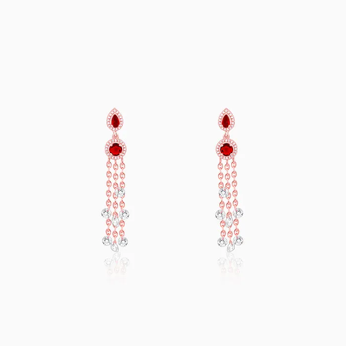 Rose Gold Rainy Love Dangler Earrings