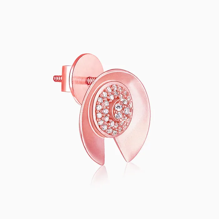 Rose Gold Shimmering Love Stud Earrings