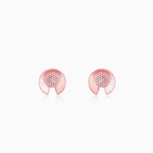 Rose Gold Shimmering Love Stud Earrings