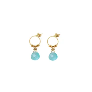 Satellite Drop Earrings Turquoise Jade - 18k Gold