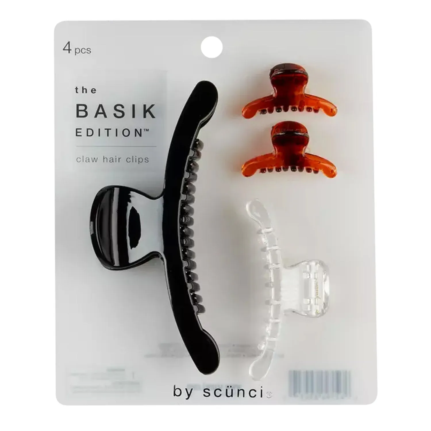 Scunci Basik Edition Mixed Claw Hair Clips 4pcs