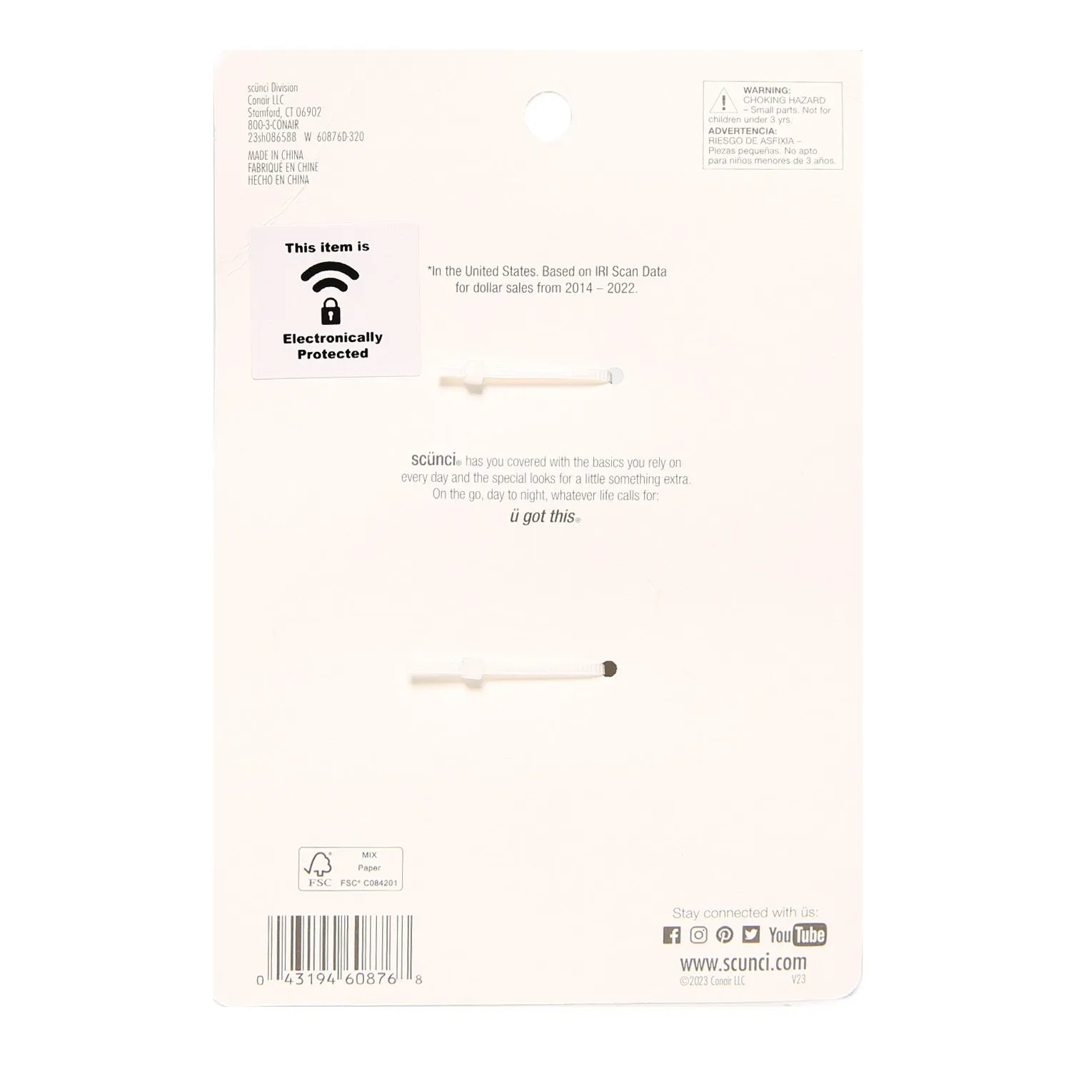 Scunci Plastic Braided Beads Claw Hair Clips