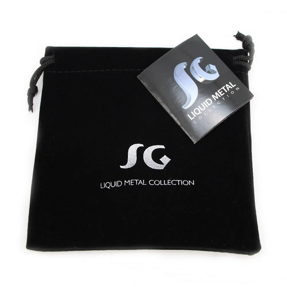 SG Liquid Metal RTB24-ZIR-BLK Black Chrome Bracelet by Sergio Gutierrez