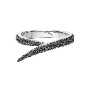 Shaun Leane Interlocking 18ct White Gold Black Diamond Single Ring D