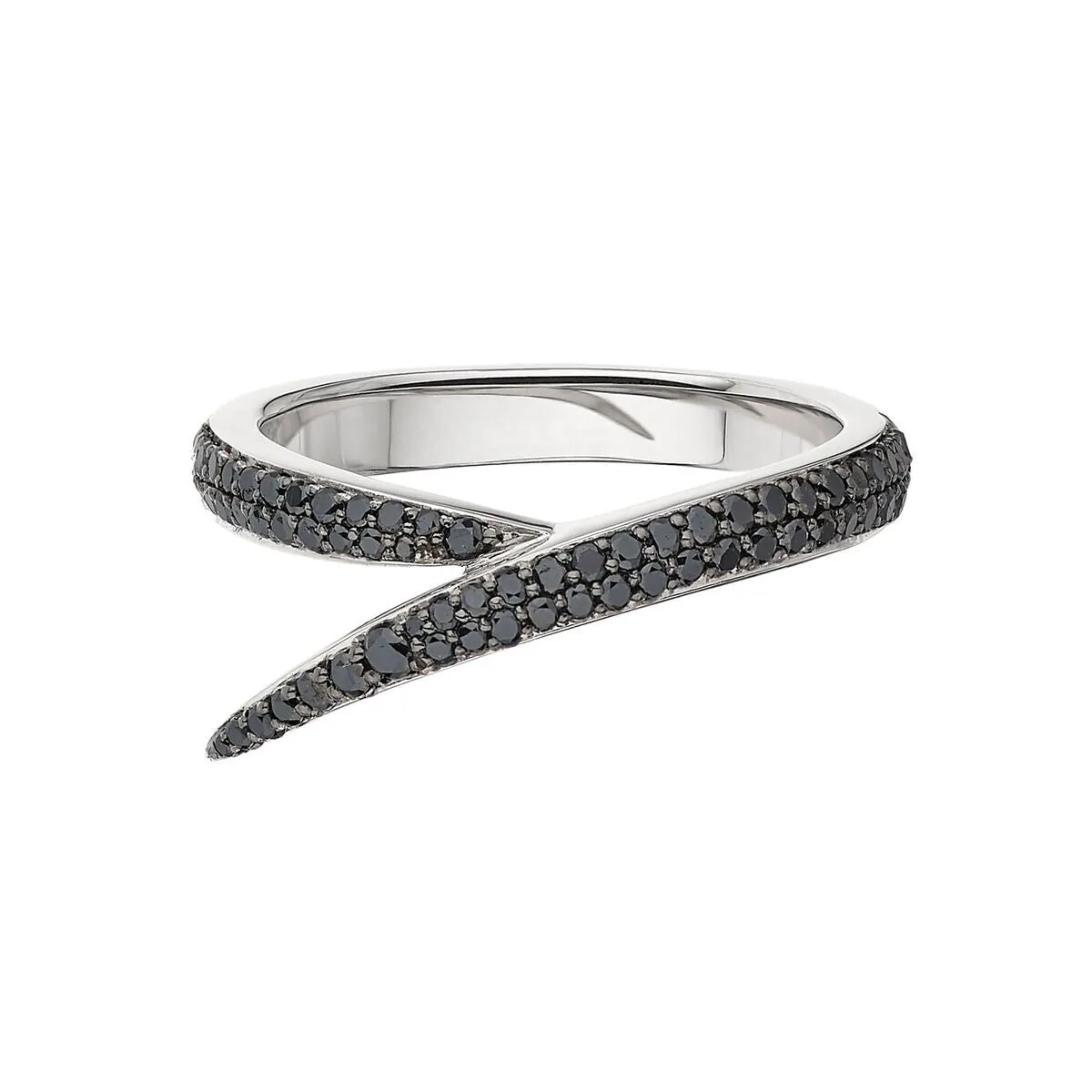 Shaun Leane Interlocking 18ct White Gold Black Diamond Single Ring D