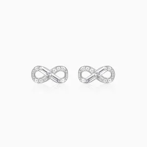Silver Endless Infinity Studs