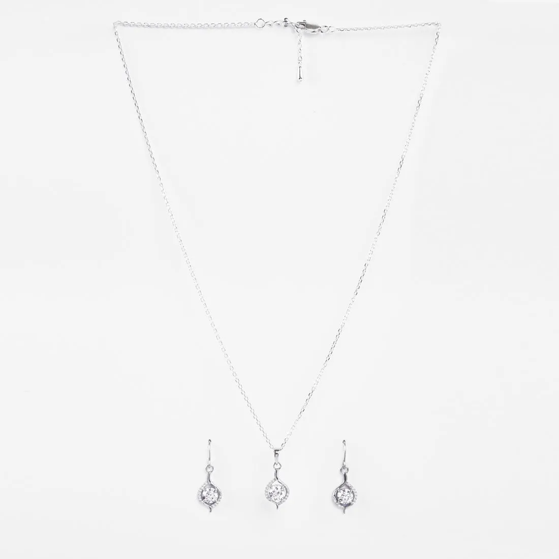 Silver Etta Solitaire Jewellery Set