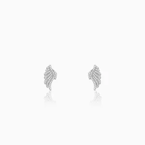 Silver Glittering Wing Earrings