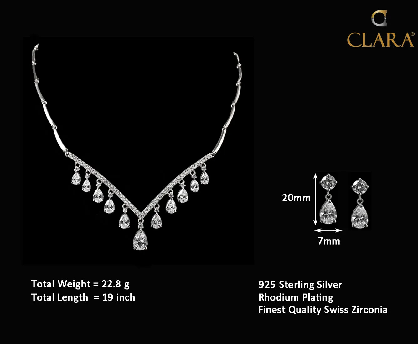 Silver Liba Necklace Jewellery Set