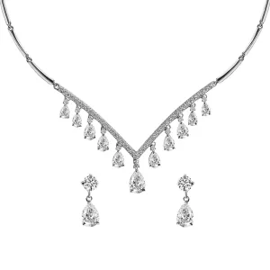 Silver Liba Necklace Jewellery Set