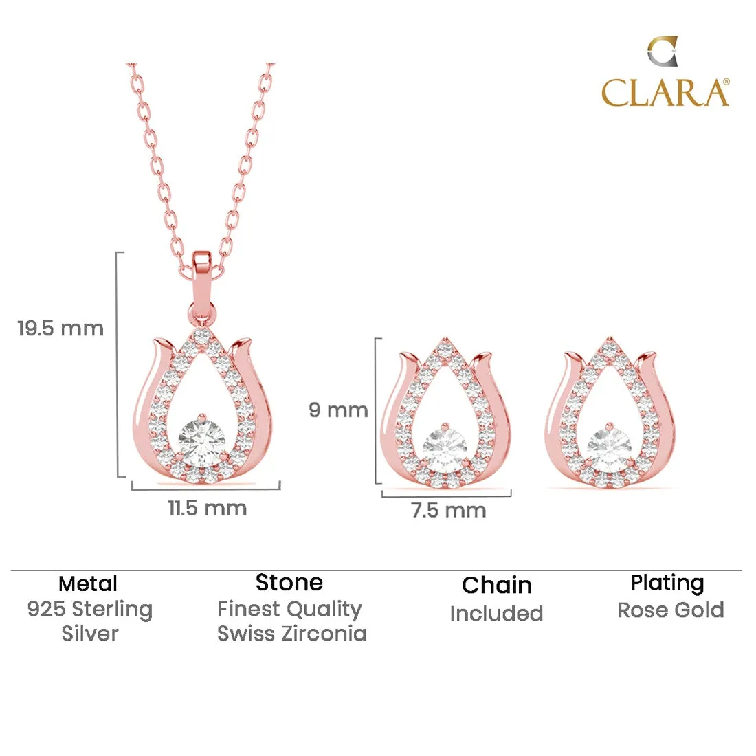 Silver Lotus Jewellery Set