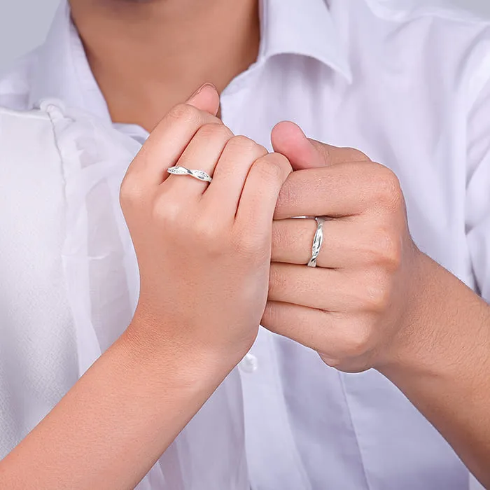 Silver Zirconia Twist Couple Bands