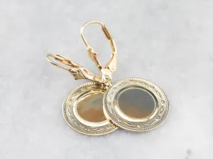 Simply Chic Gold Disk Drop Earrings