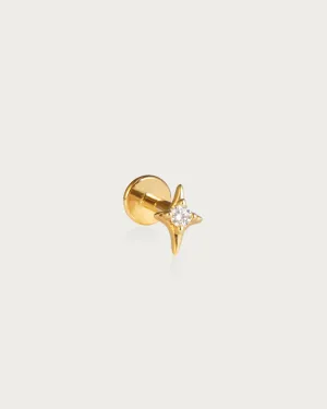 Single Sparkle Star Flat Back Helix Earring