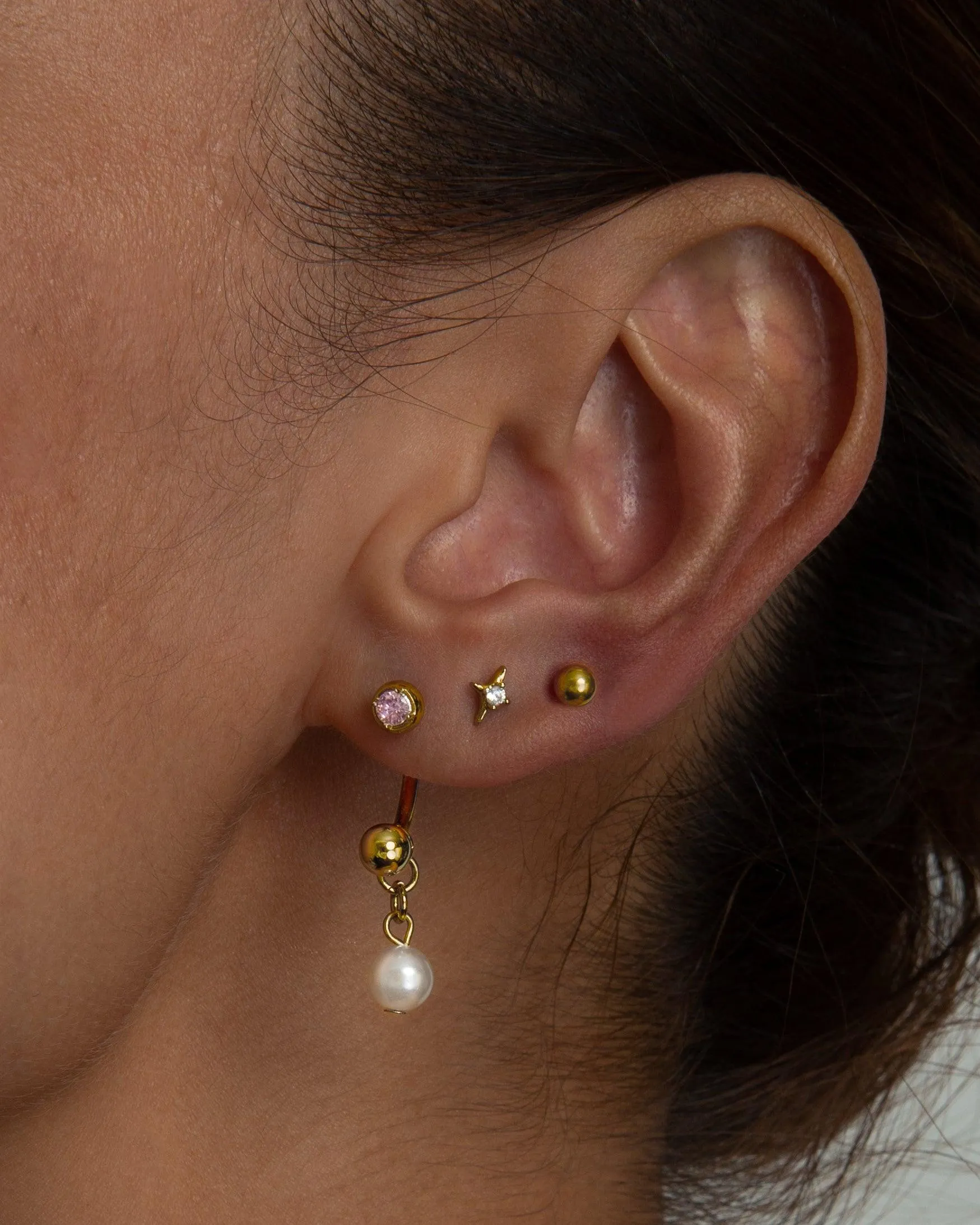 Single Sparkle Star Flat Back Helix Earring