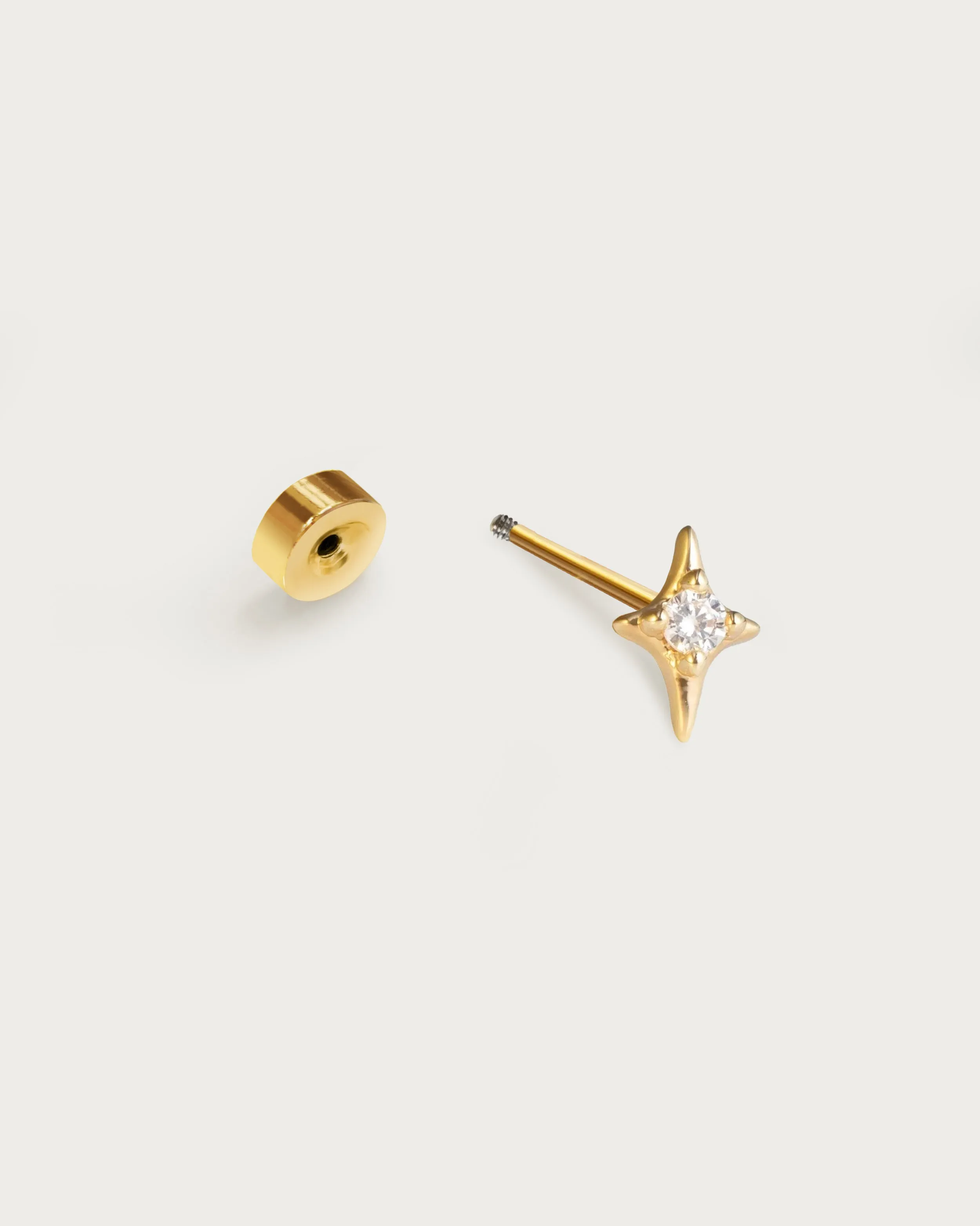 Single Sparkle Star Flat Back Helix Earring