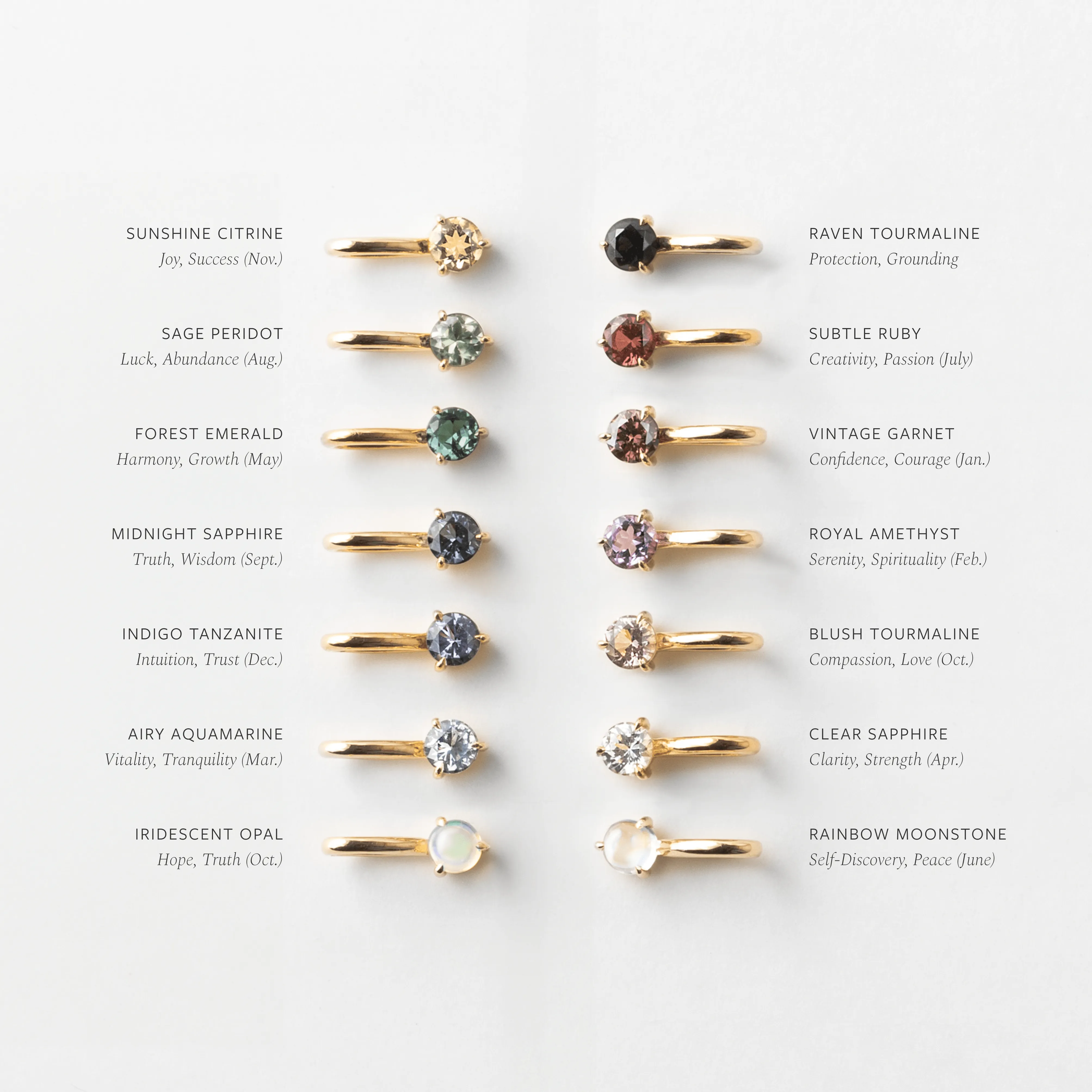 Solid Gold Flora Birthstone Necklace
