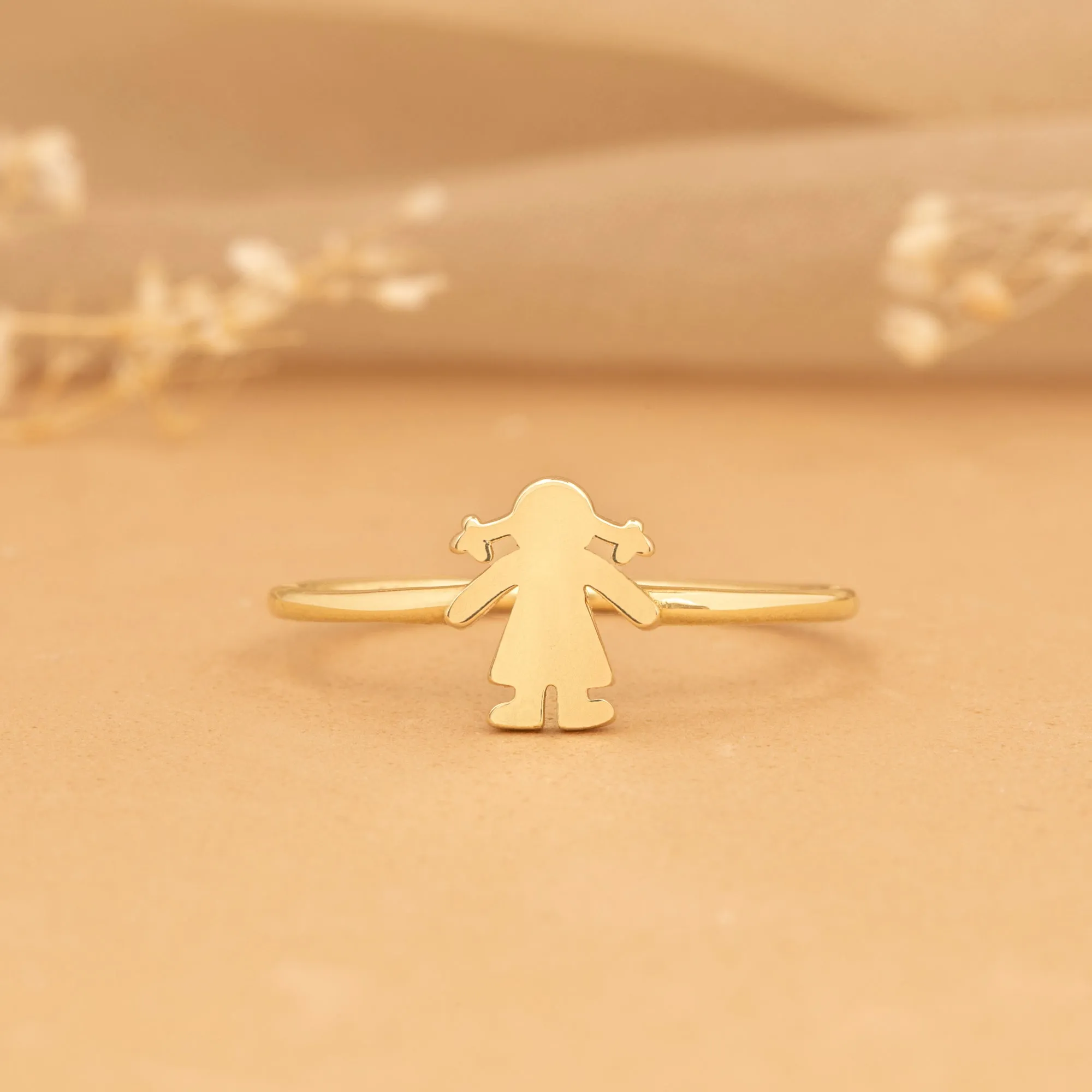 Solid Gold Mother Daughter Ring, Gratel