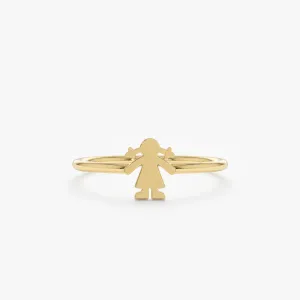 Solid Gold Mother Daughter Ring, Gratel