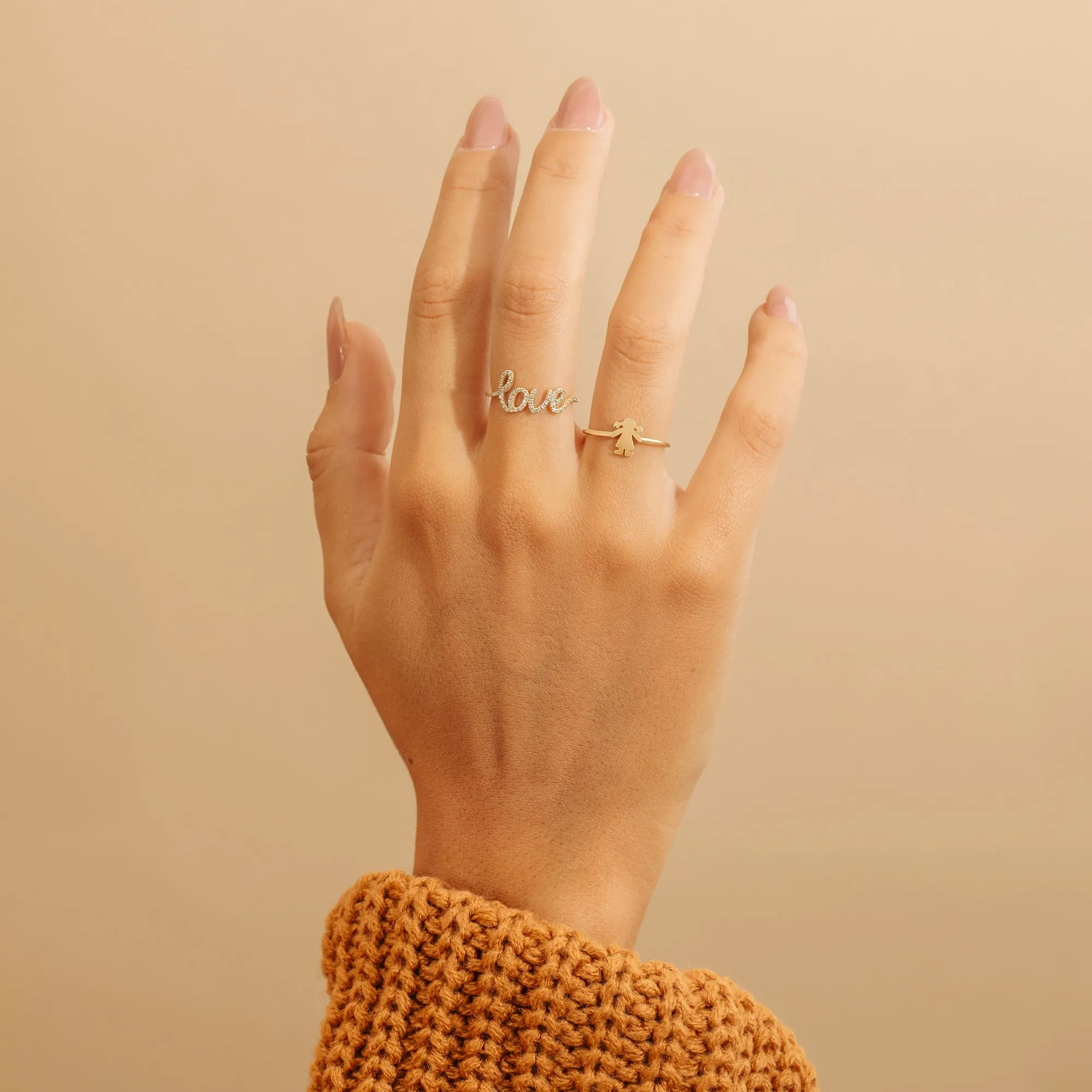 Solid Gold Mother Daughter Ring, Gratel