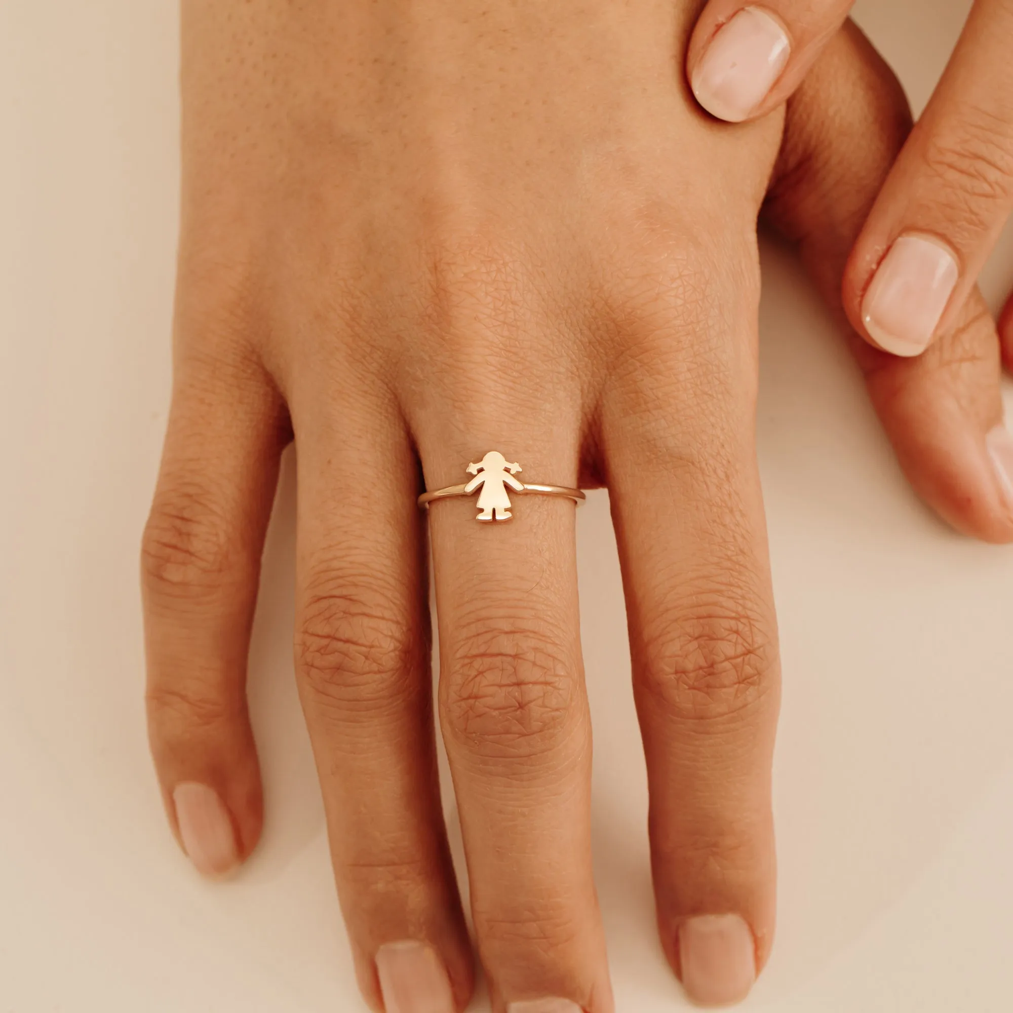 Solid Gold Mother Daughter Ring, Gratel