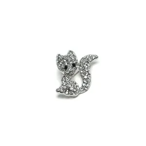 Sparkling Crystal Fox Brooch