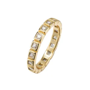 Square CZ Full Band Ring
