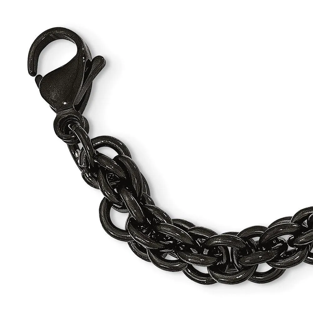 Stainless Steel Polished Black IP-plated 24in Necklace