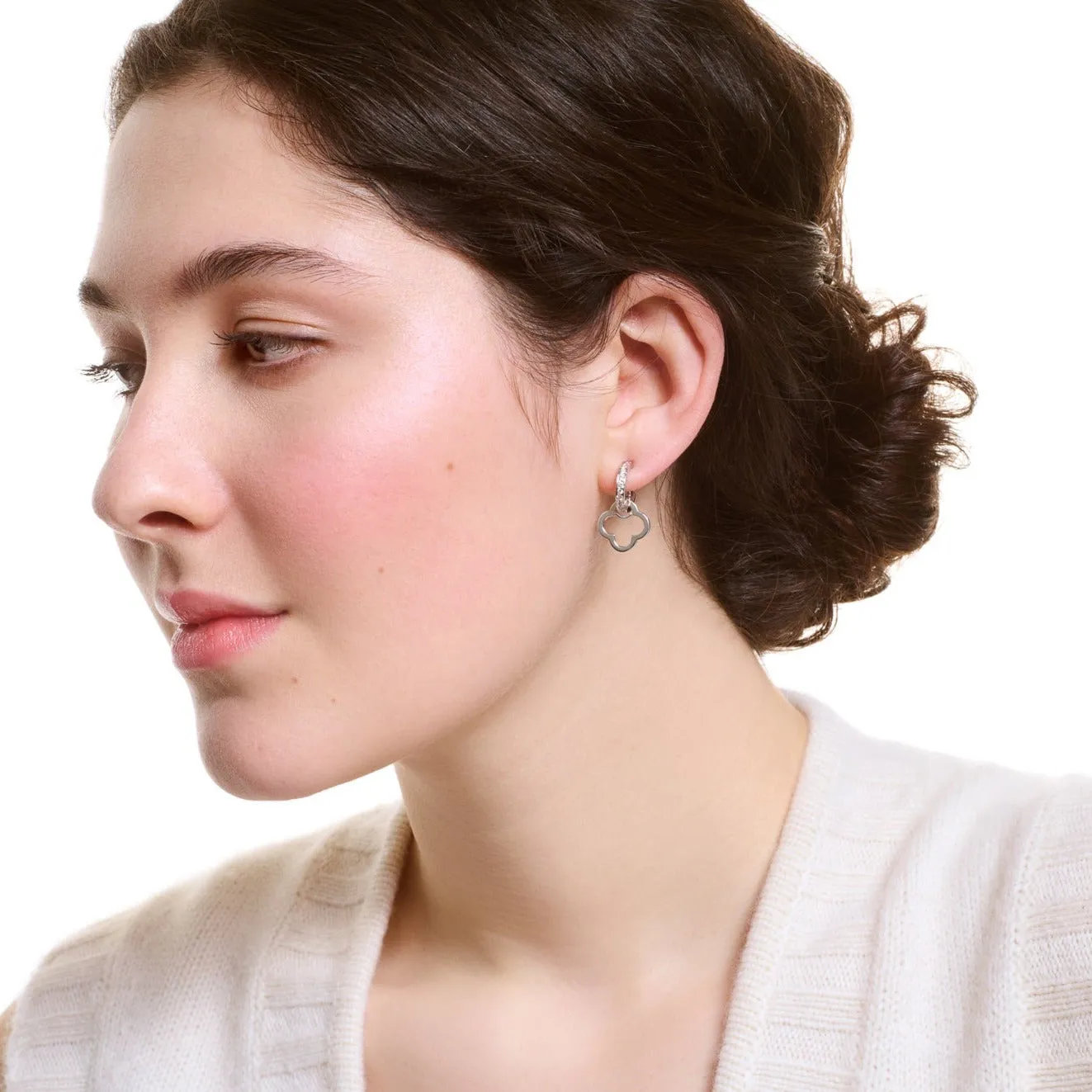 Star Anise Earring Drops Silver