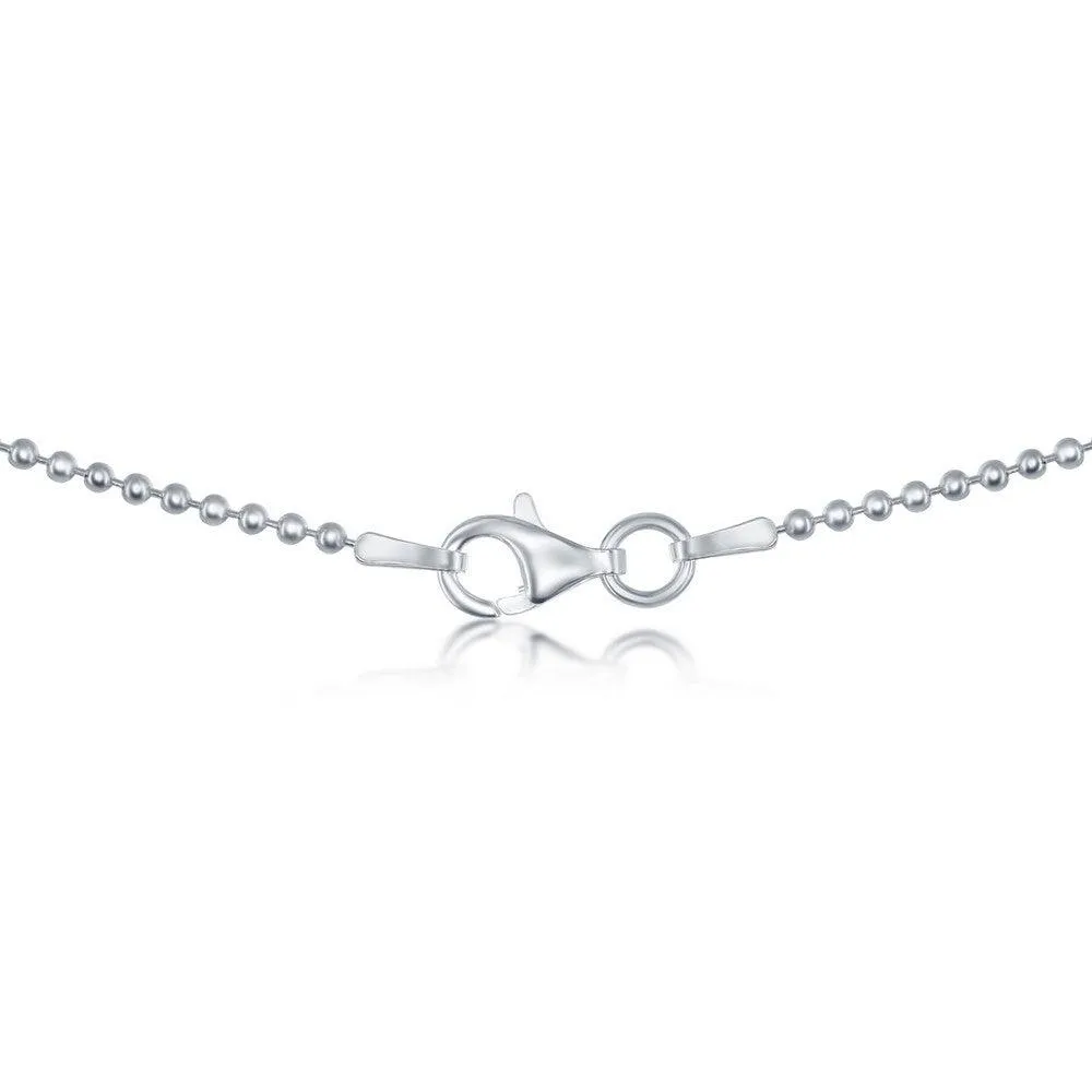 Sterling Silver 1.6mm Bead Bracelet, 7"